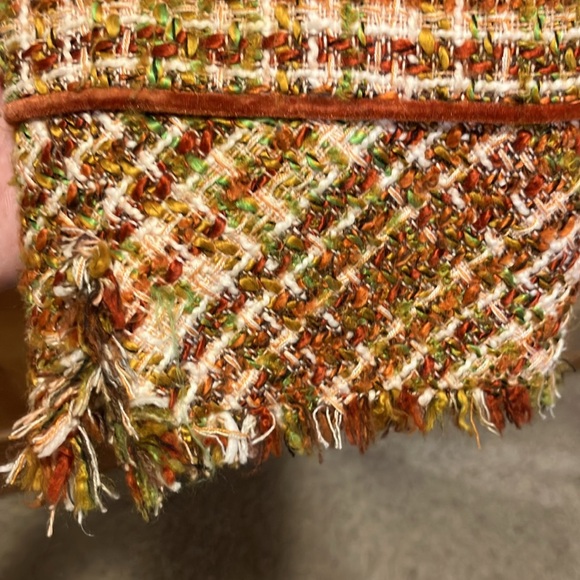 Kasper Tweed 2 piece Suit Blazer jacket & Skirt  14 petite orange/cream/green - Picture 8 of 8